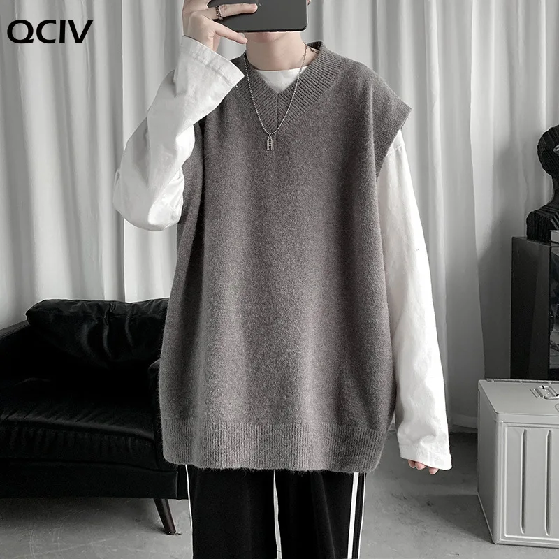 

Knitted vest men's spring and autumn trend sweater vest cantilevered sleeveless sweater V-Neck Sweater