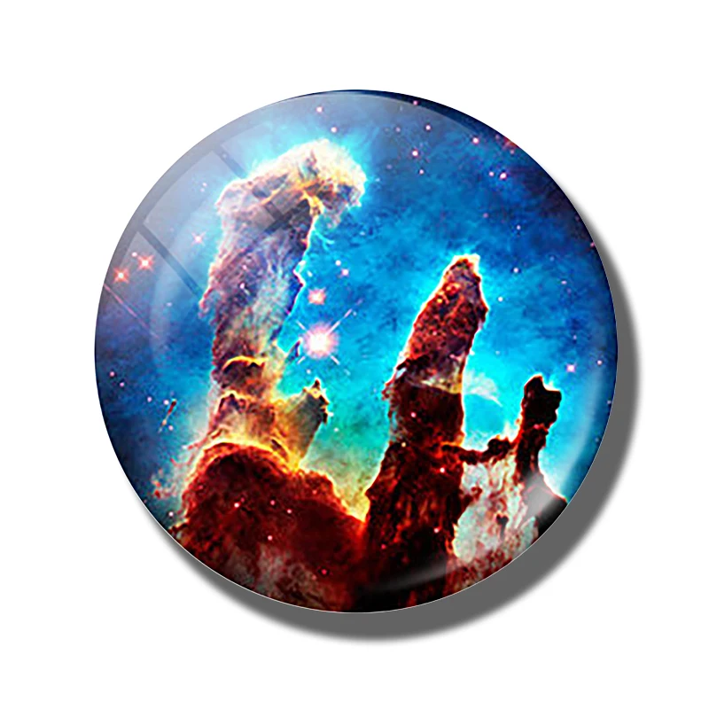 PACK OF 1 Луна планета Туманность магниты на холодильник большие 50 мм стекло солнечная система Галактика Космос Вселенная светящиеся магнитные наклейки на холодильник - Цвет: PACK OF 1
