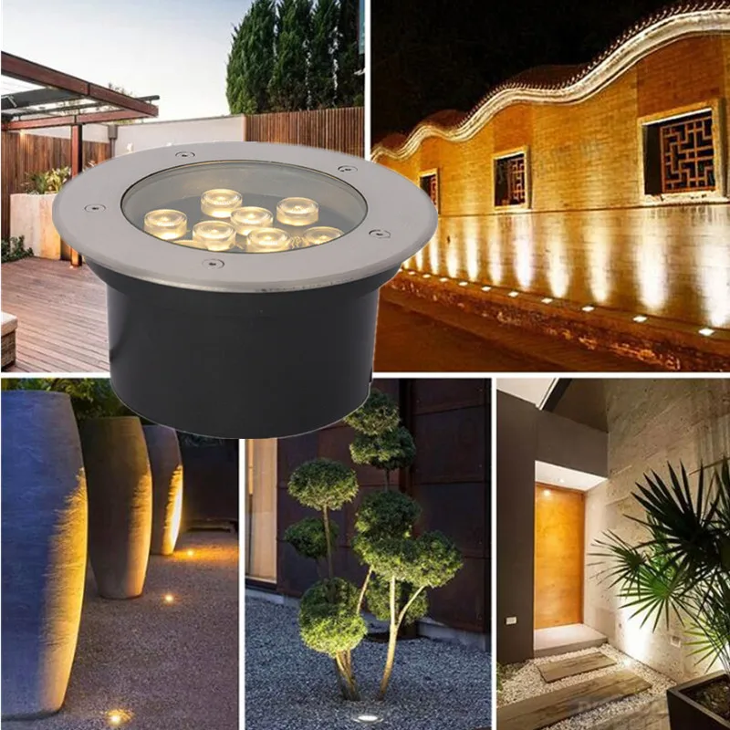 

Светодиодный водонепроницаемый садовый светильник Ip68, цветной Круглый подземный светильник для газона, s светодиодный палубный светильник...