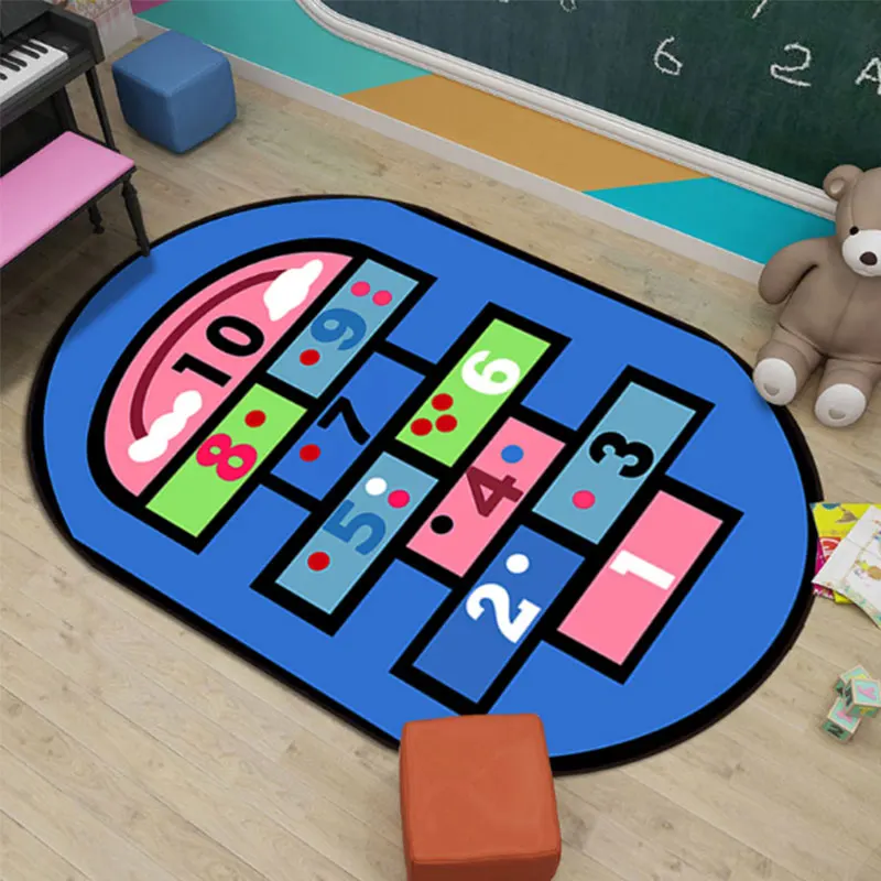 Мультяшный круглый ковер для детской комнаты фланелевый Коврик пола