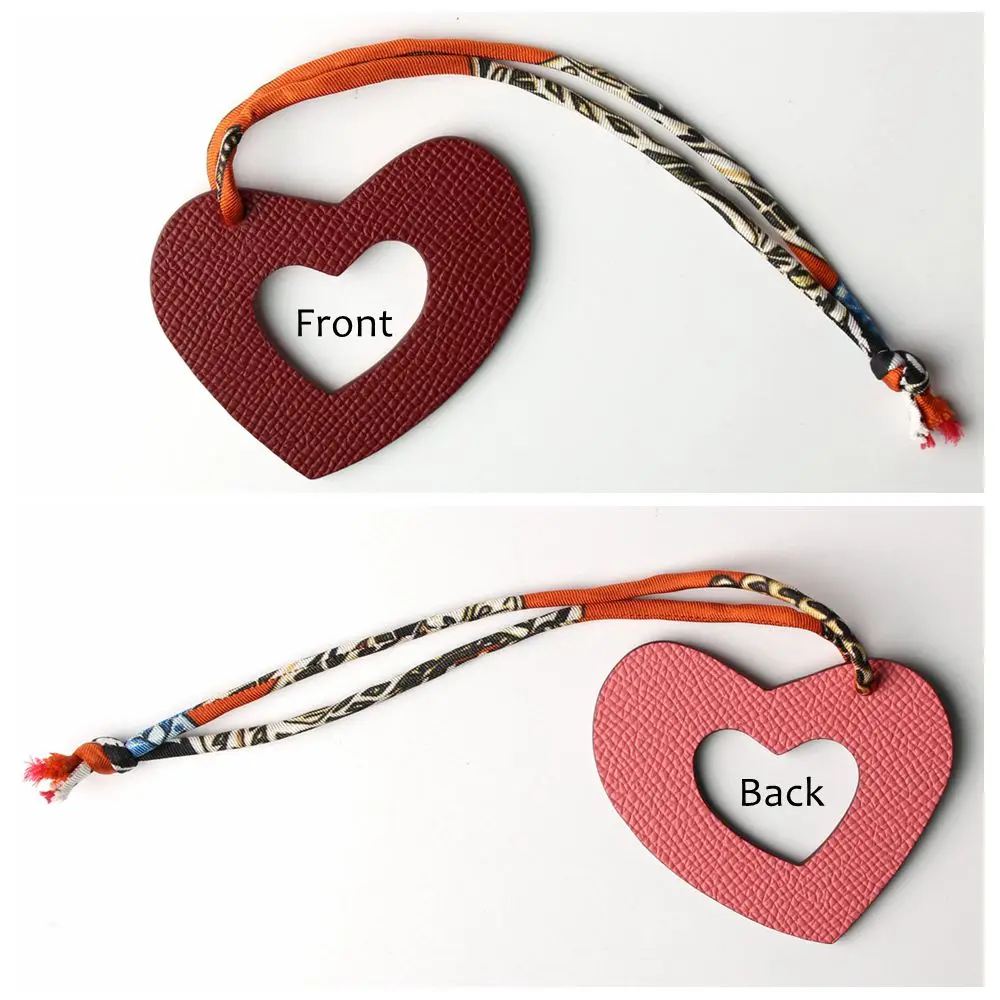 HEART OXBLOOD PINK Известный бренд на заказ ручной работы из натуральной кожи брелок в виде морского конька брелок для ключей женская сумка Подвески и кулоны, аксессуары - Цвет: HEART OXBLOOD PINK
