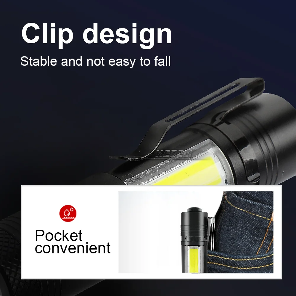 Миниатюрный перезаряжаемый светодиодный фонарик Q5 портативный тактический