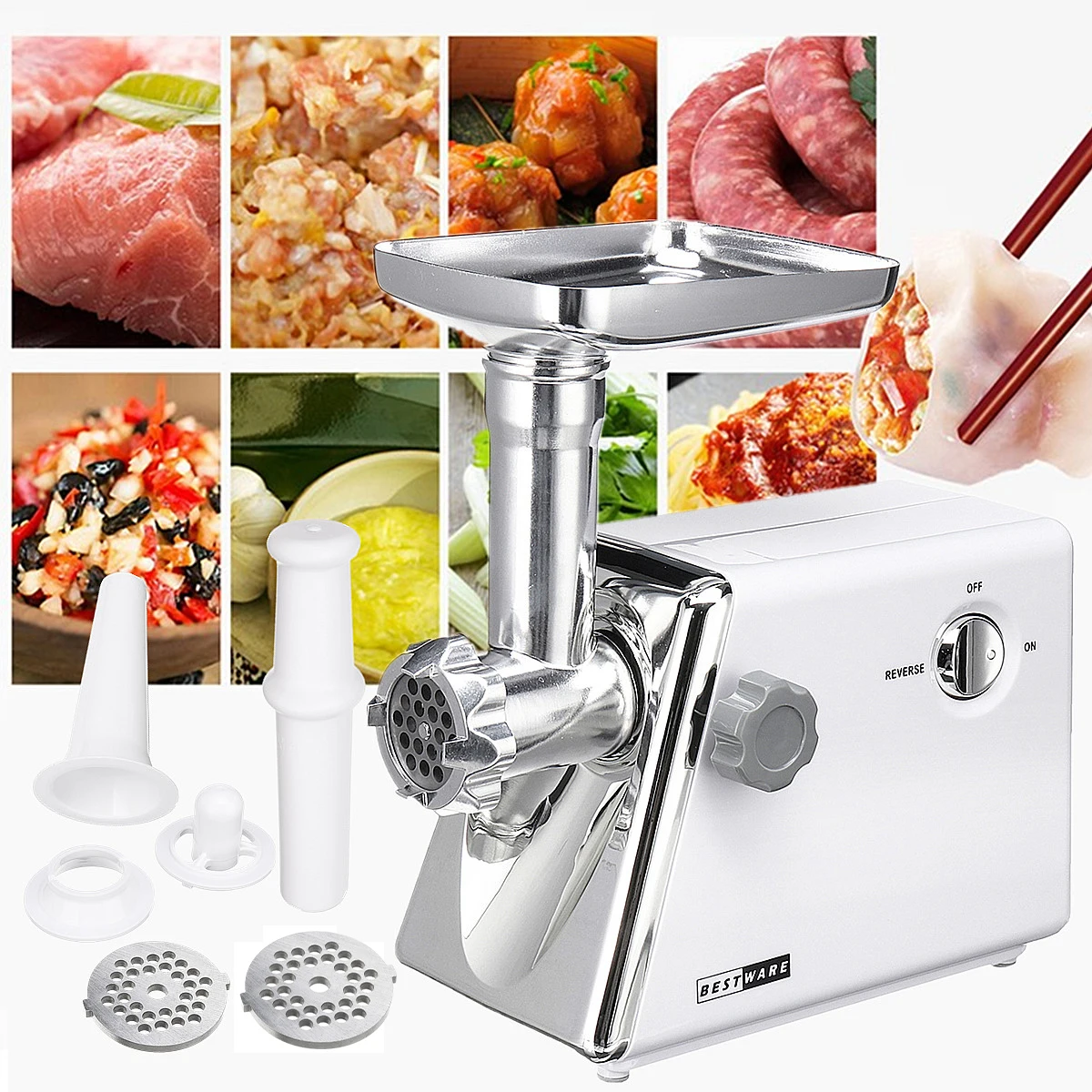 Многофункциональный 2800W 220 V-240 V электрическая мясорубка колбаса машина измельчитель кухонный инструмент 15x34x33 см три шлифовальные круги