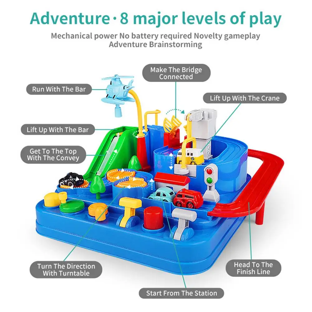 

Hot Boys Racing Train Tracks Railcars Adventure Manual Car Toy Table Game Puzzle Toys for Children House Game Toy Gift