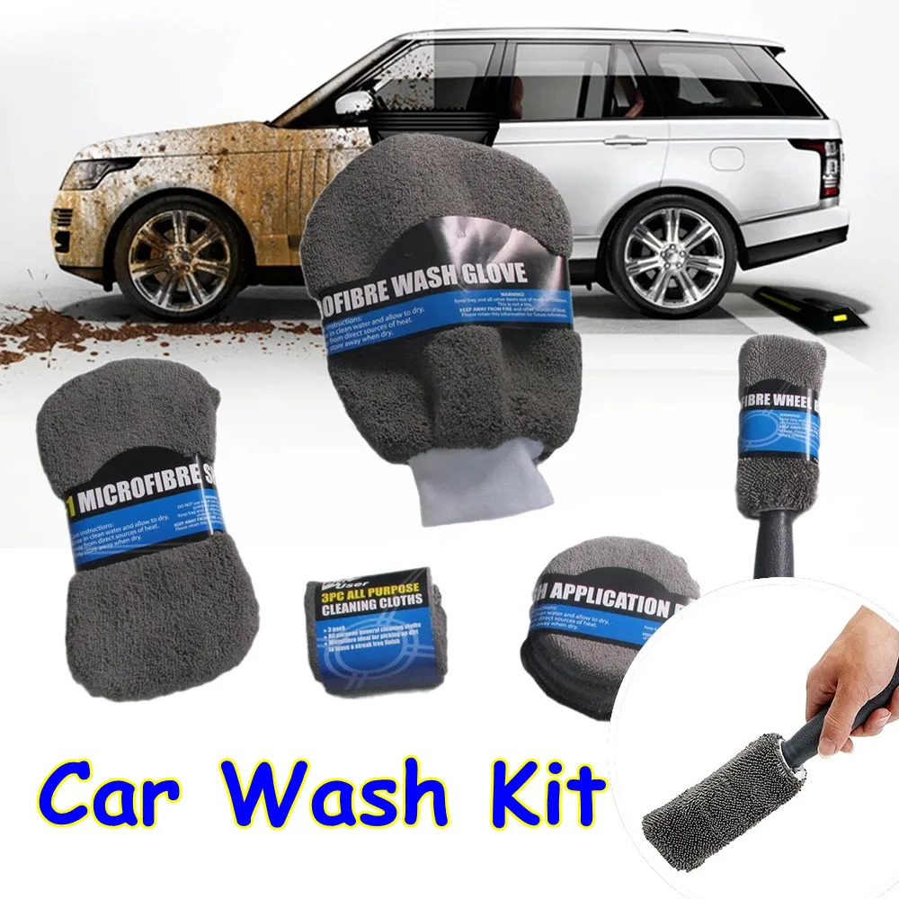9 шт./компл. полотенце из микрофибры для мытья автомобиля