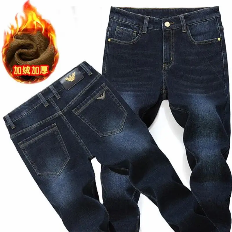 

NEW AAA+ Quality Autumn/Winter Freely Jeans Men's Add Wool Upset Keep Warm Pants Fall Large Size 29-40