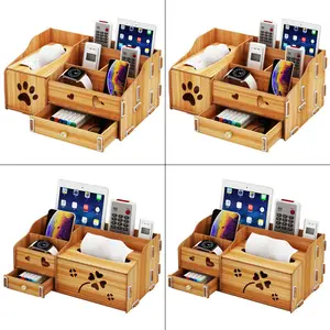 multifunctional phone holder with creative lovely wooden storage box for living room restaurant study room free global shipping