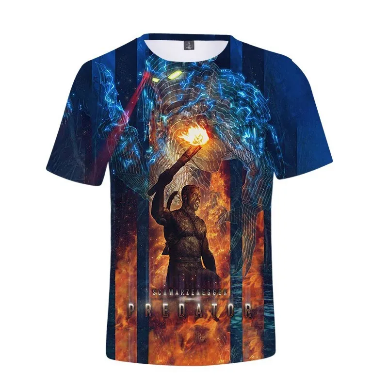 

Summer Hot Sale Men's T-shirt Sci-Fi Thriller Predator Series 3D Printed T-shirt Cool Casual Round Neck Short Sleeve Top