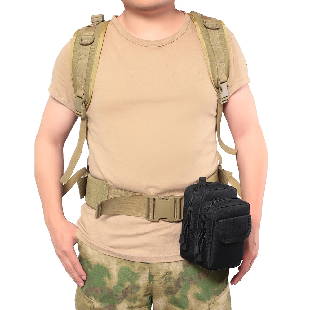 Tactical Molle Pouch Military Waist Pack Multi-layer Mobile Phone Bag Running Pouch Travel Camping Hunting Bags EDC Purses