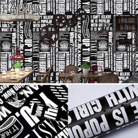 black white letters self adhesive wallpaper for living room bedroom wall decor diy sticker drawer bookcase pvc contact paper 10m