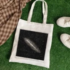 Холщовая женская сумка для покупок с принтом вселенной, хлопковая тканевая Наплечная Сумочка, Женская эко-сумка, многоразовая сумка-тоут для продуктов