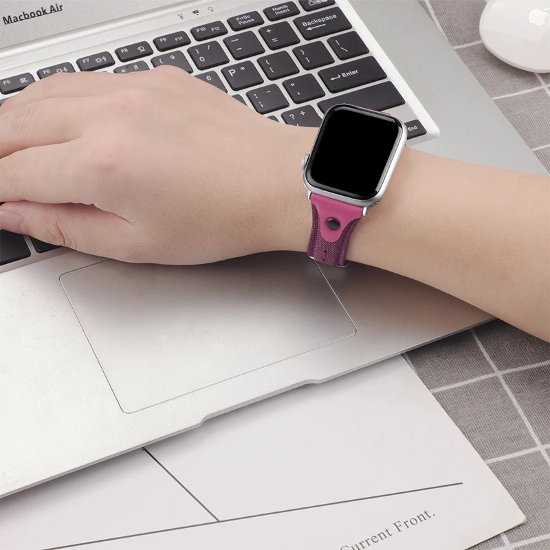 

nylon&leather strap for Apple Watch band 44 mm 42mm 38mm/40mm iwatch 5/4/3/2/1 watchband apple watch 5 4 3 2 Accessories