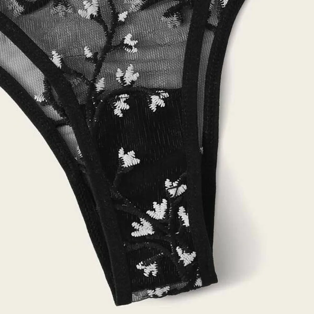 Lingerie Sexy Bra Set Women Embroidery Lace Underwear Pajamas Hollow Out G-String Stanik damski Dames bh Dropship | Женская одежда