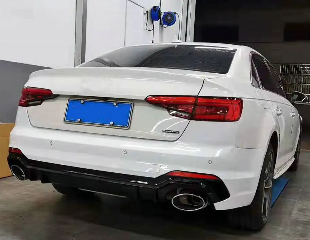 RS4 набор внешних комплектующих к автомобилю для Audi A4- переднего бампера и передней губы и переднего гриля/заднего бампера и заднего диффузора губ