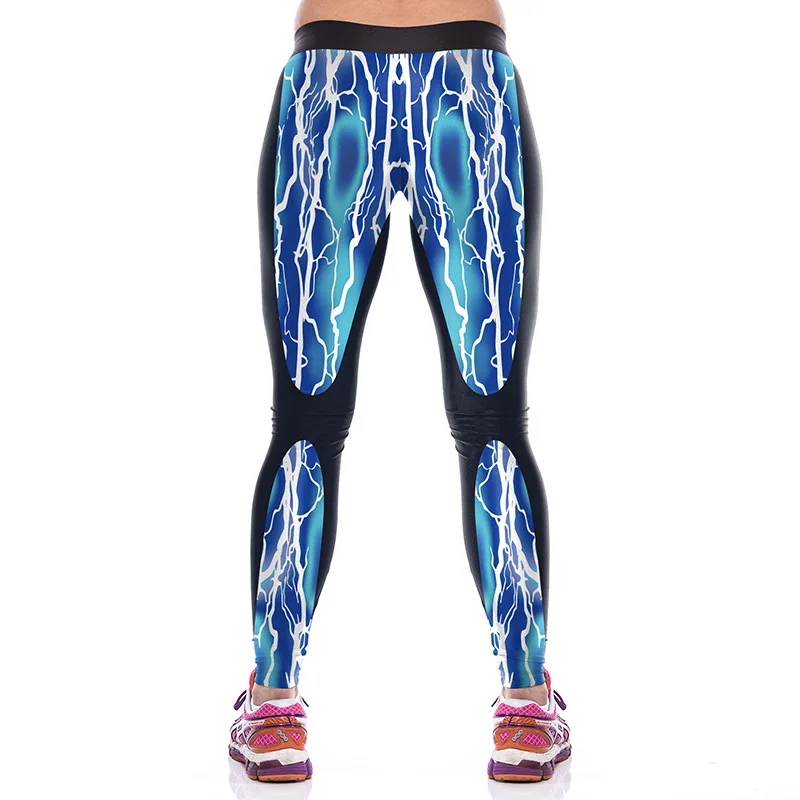 

2020 Summer New Lightning Digital Printing Athletic Pants Womens Europe America Fitness Sports Yoga /30