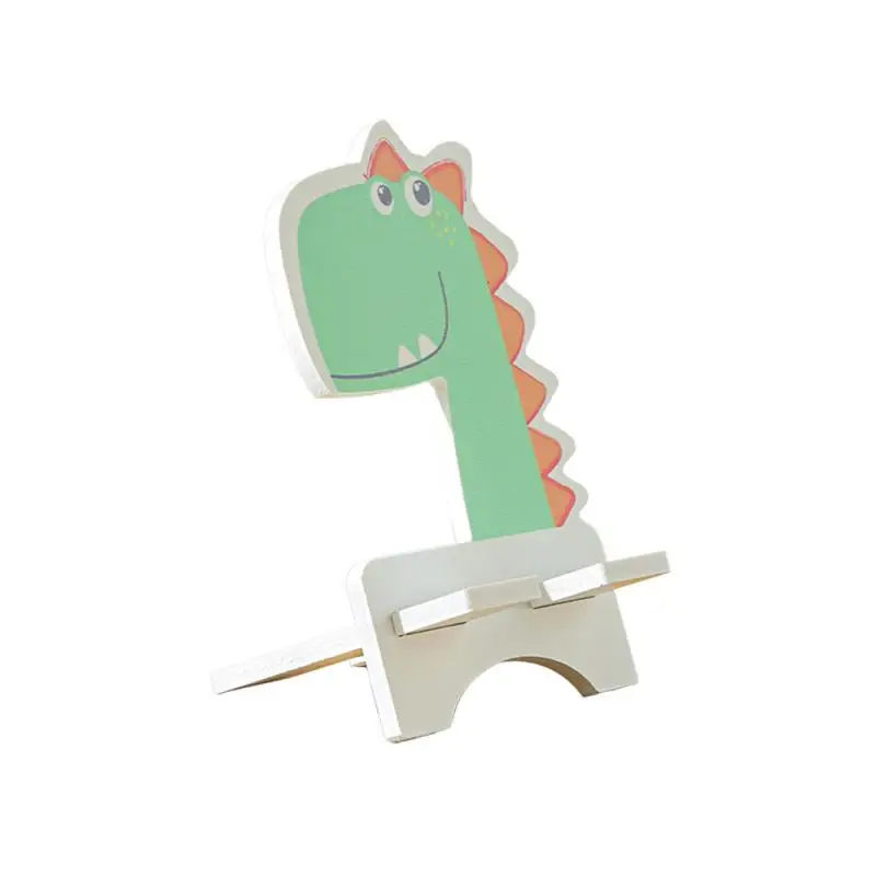 Деревянный держатель для телефона с милыми мультяшными животными удобный