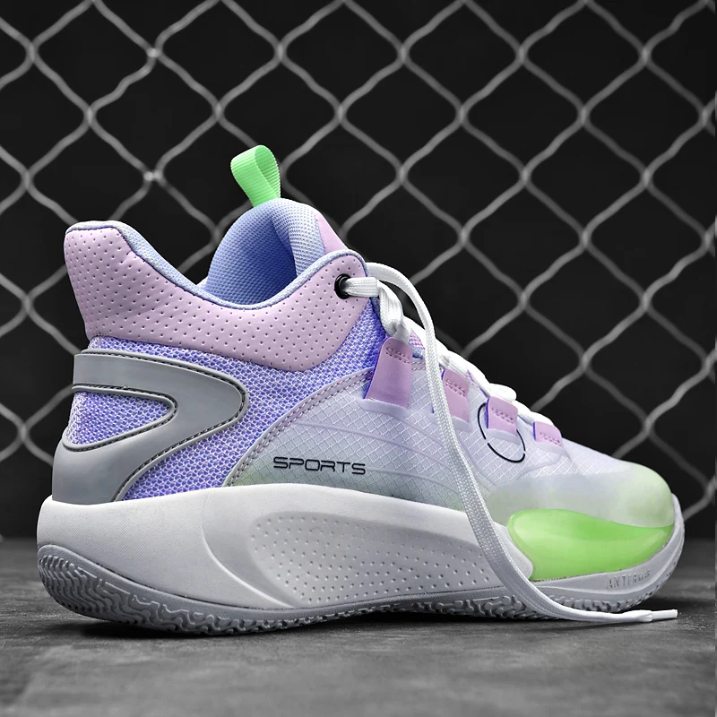 Designer Purple Basketball Shoes Men Unisex Sports Shoes Thick sole Men's Basketball Sneakers Professional Court Trainer Men