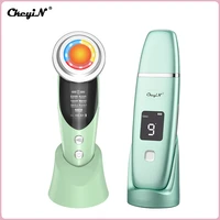 ckeyin facial massager ems led light therapy hot compress wrinkle removal anti aging skin care beauty ultrasonic skin scrubber50
