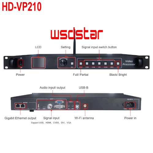 HD-VP210 HD VP210 2-in-1 LED Video Processor Including Synchronization Sending Card Support U Disk Play | Электронные компоненты