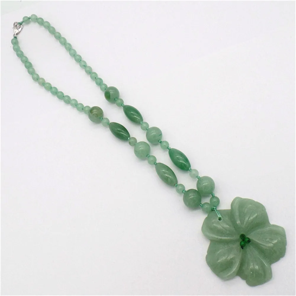 

1 нить 50x8 мм Оптовая Продажа натуральный зеленый авантюрин кулон ожерелье ювелирные украшения 16,5 дюйма S266