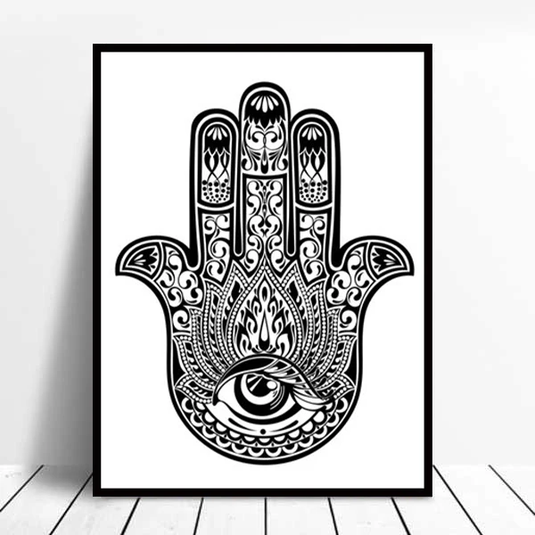 Расписанный вручную Амулет Хамса Фатима художественная роспись ручная холст