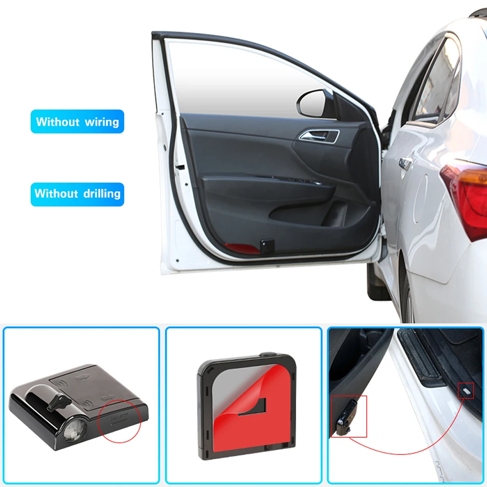 2 шт. защитные светодиодные лампы для дверей автомобиля Mercedes BMW Citroen Chevrolet Hyundai Seat