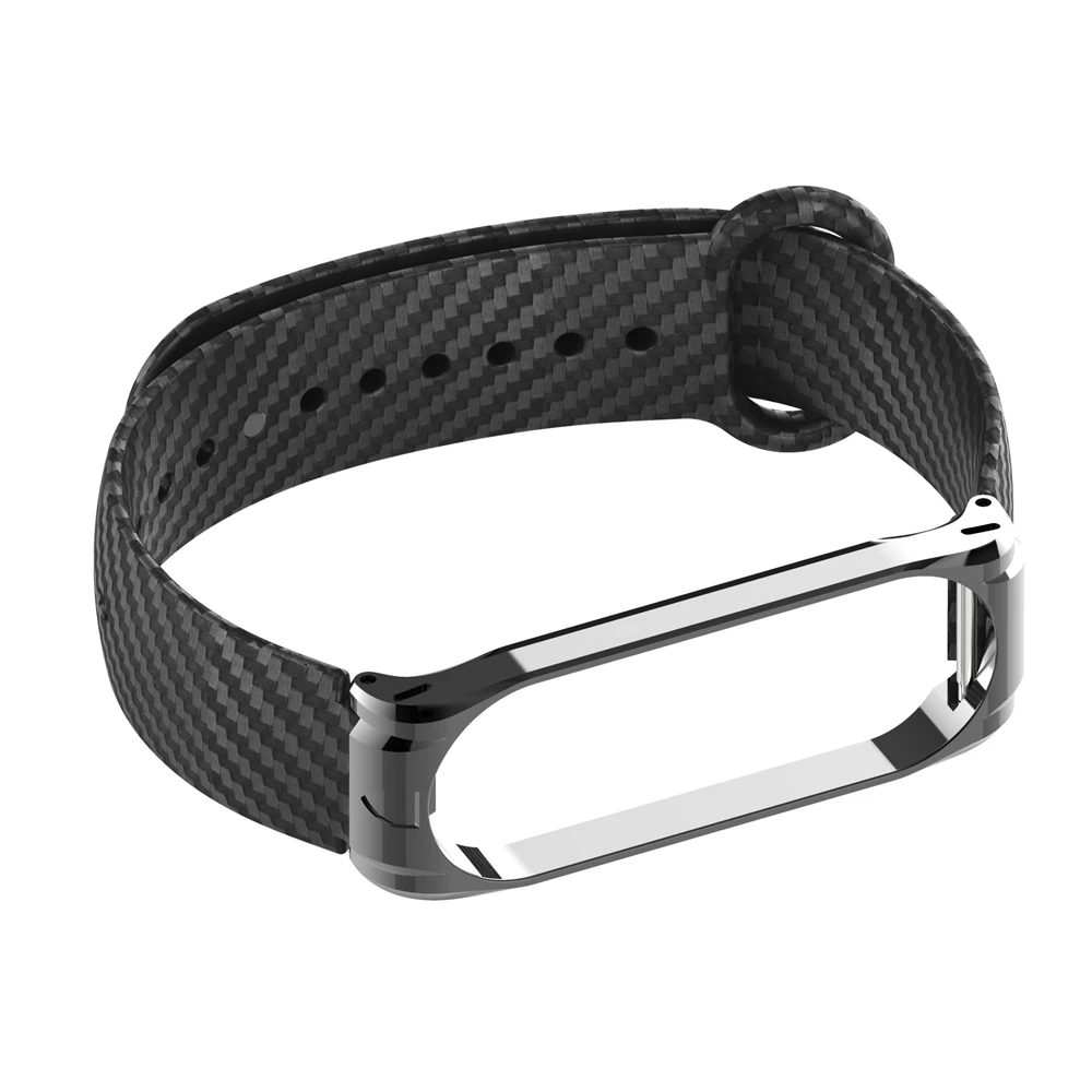Ремешок из углеродного волокна для mi band 3 4 Xiao силиконовый ремешок