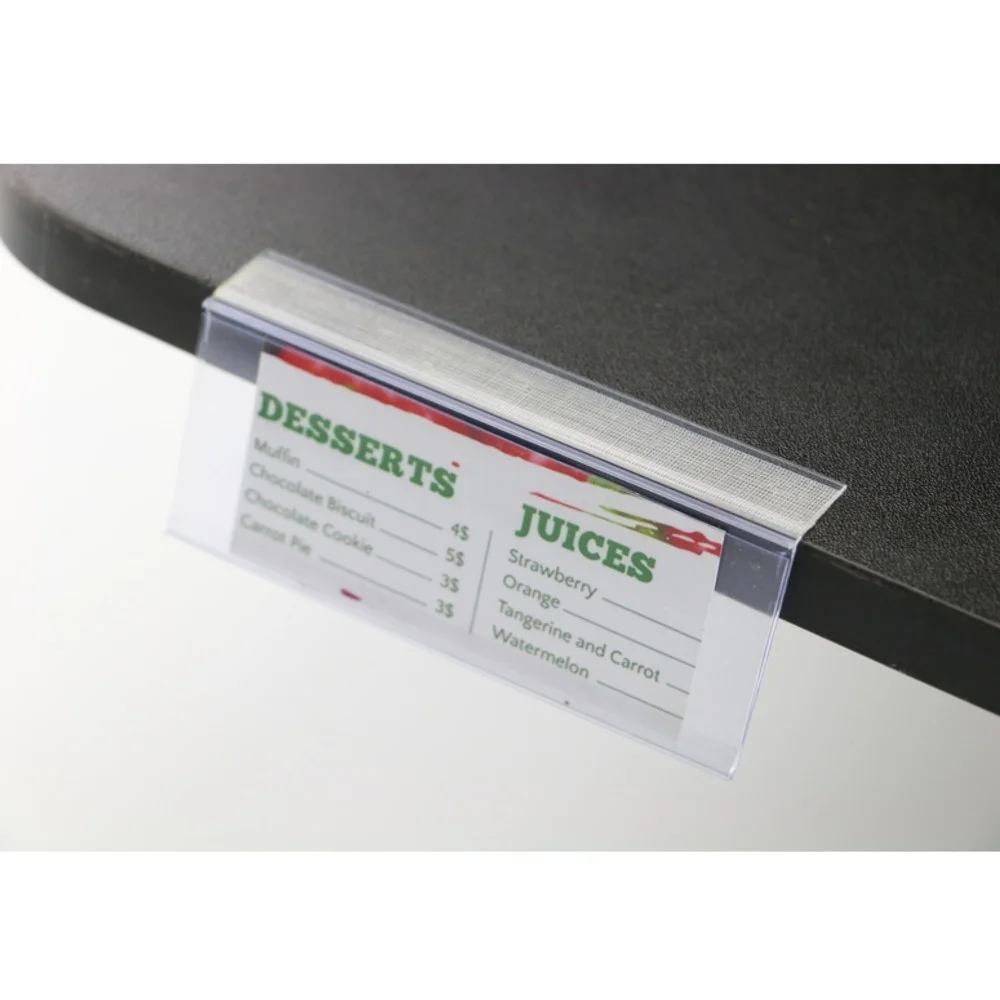 

4*10cm Self-adhesive Data Strip Label Holder Tray Rack Shelf Display Clear Scanner Rail Price Tag Card Sign Frame Clip Talker