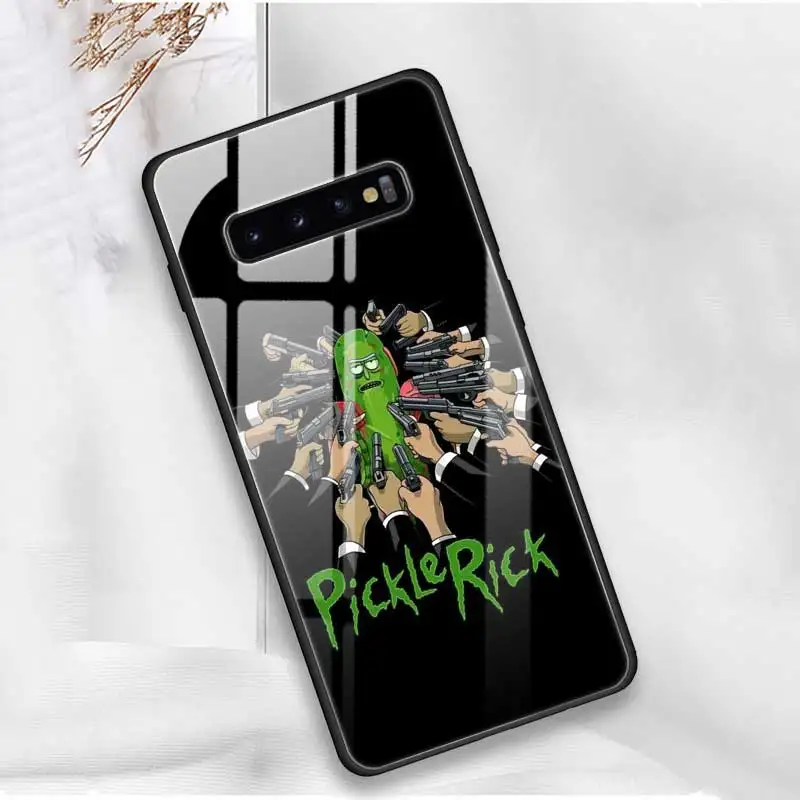 Чехол Rick And Morty из закаленного стекла для samsung Galaxy S10 S10e S9 S8 Note9 Note 10 Plus 5G A50 A30 края из ТПУ Fundas Capa
