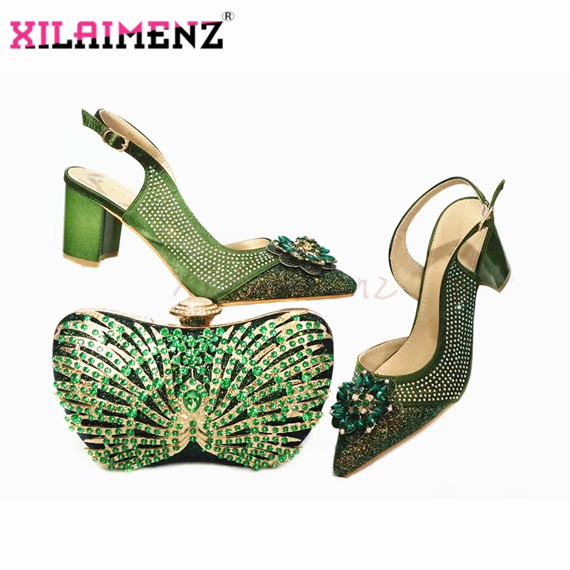 2020 женская обувь на квадратном каблуке в нигерийском стиле подходящая сумка