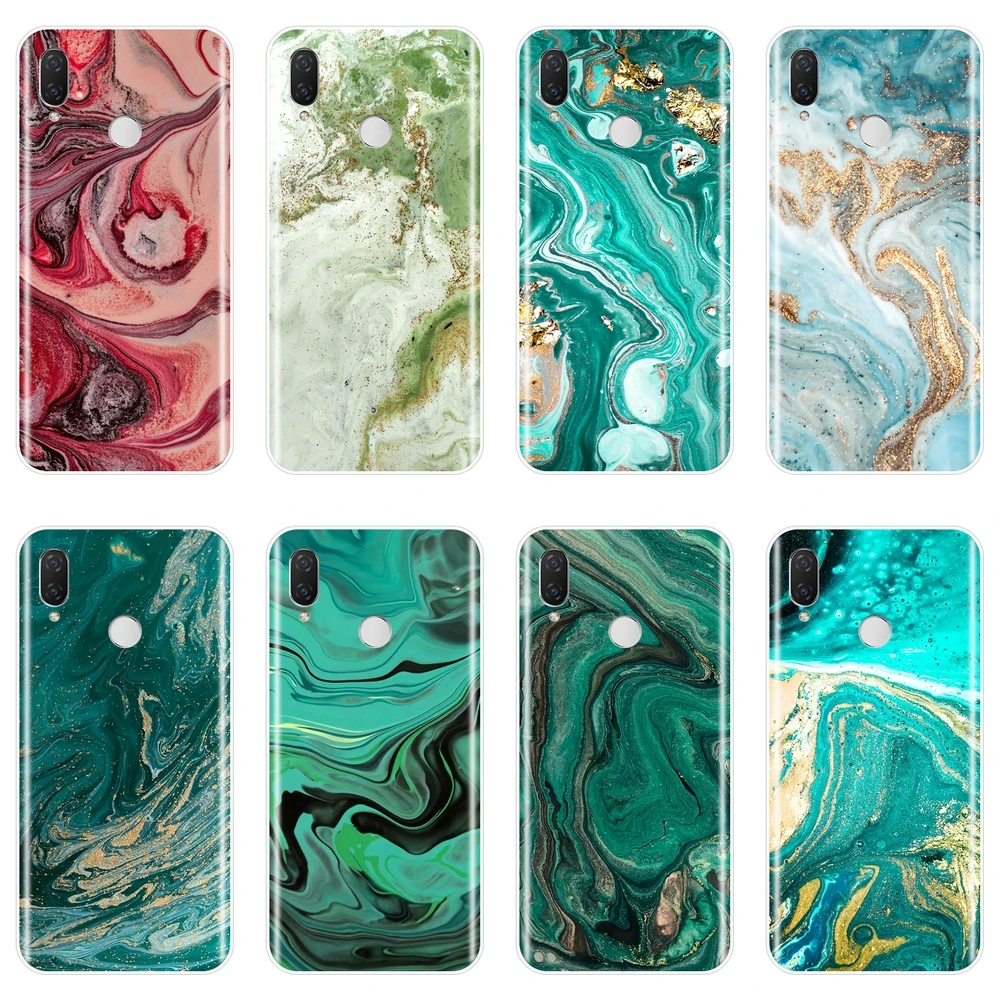 Роскошный Мраморный чехол для телефона Huawei Nova 2i 2 Lite Plus 3 3I 3E 4 4E 5 силиконовая