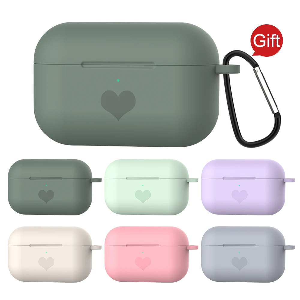 Чехол с сердечками для Apple Airpods Pro силиконовый чехол наушников 2019 мягкий 3