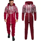 Мужской комбинезон на молнии, с принтом и карманами