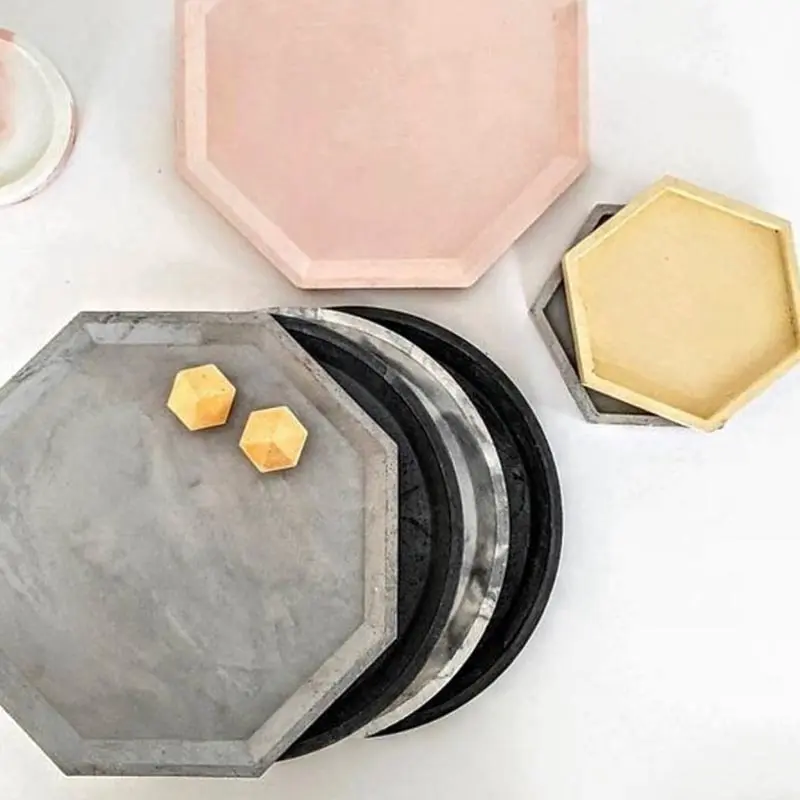 Бетонный лоток плесень с кружевной каймой большой Размеры круглый хранения