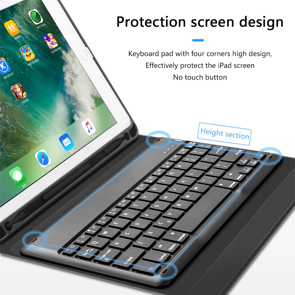 Для Air 1/Air 2/Pro 9,7/ iPad/ iPad Американский 7 цветов с подсветкой планшет Bluetooth клавиатура чехол с кожаным чехлом