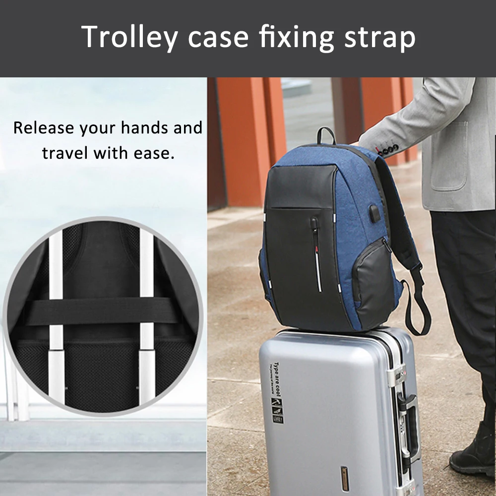 

15.6 Inch Men USB Charging Waterproof Laptop Backpack Travel Oxford Women Pack Male macbook air laptop case ipad bag