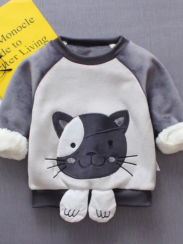 Детские свитера Зимние теплые с героями мультфильмов для девочек Верхняя одежда