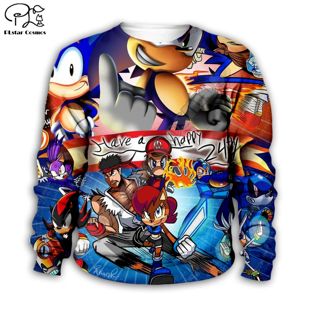 

Kids Cloth Anime Super Sonic Cartoon 3d hoodies/boy sweatshirt Cartoon Hot Movie style-16