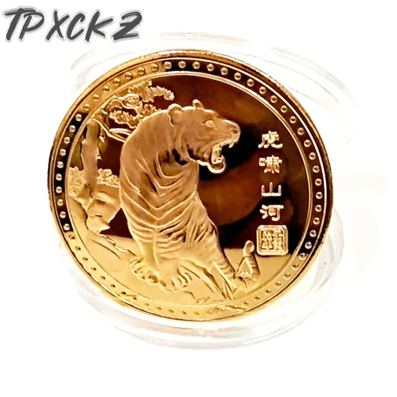 2022 Новый год Золотая монета Зодиак тигр Ox набор памятных монет подарок