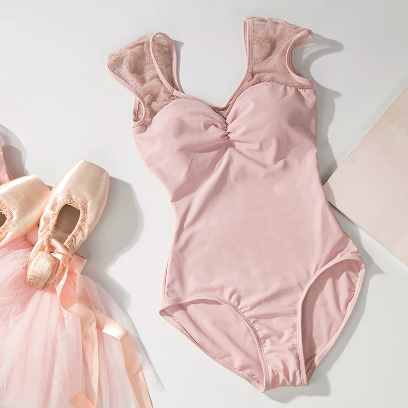 Lace Patchwork Ballet Dance Leotard Practicing Body Aerial Yoga Jumpsuit for Women Sleeveless Leotards Adult Bodysuit Wear |