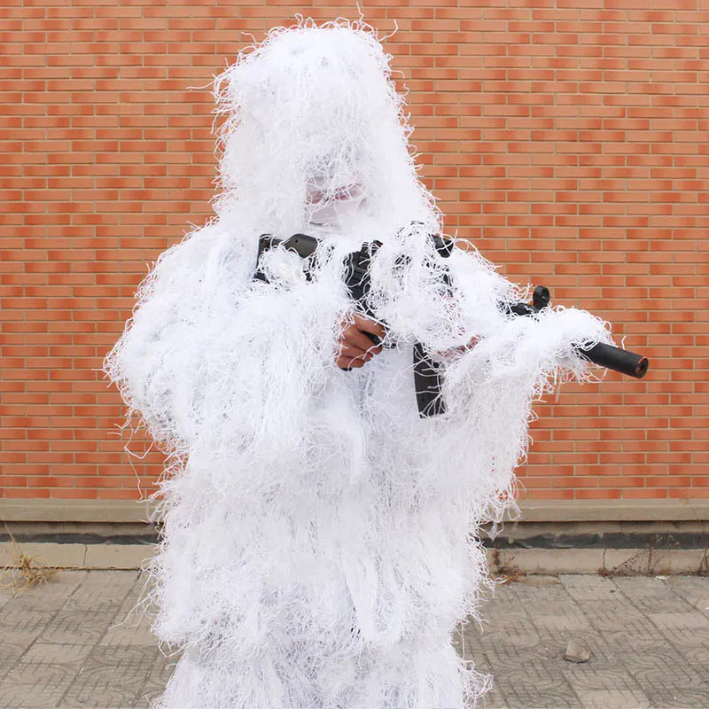 

MENFLY Snow White Ghillie Suit Hunting Birdwatching Camouflage Clothing for Hunter Disguise Snowfield Winter Shoot Accessories