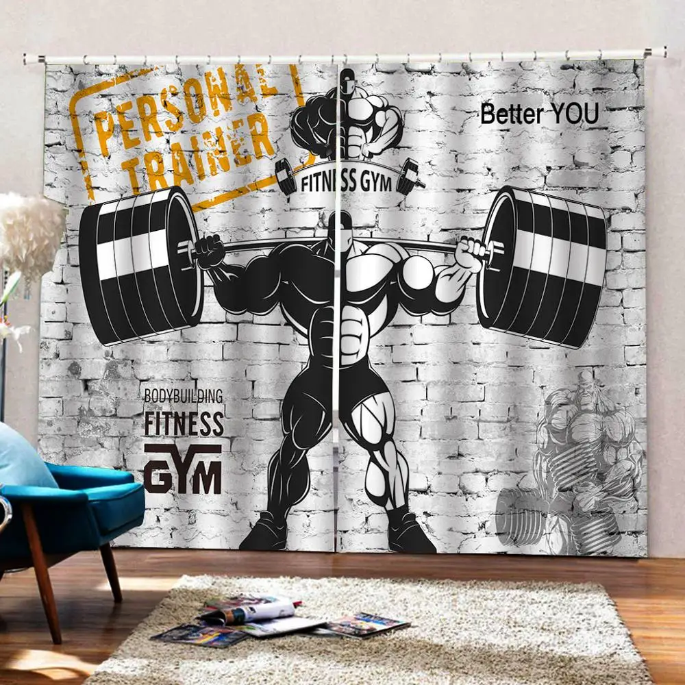 

stereoscopic curtains Fashion sport curtains Hercules 3D Curtain Luxury Blackout Window Curtain Living Room