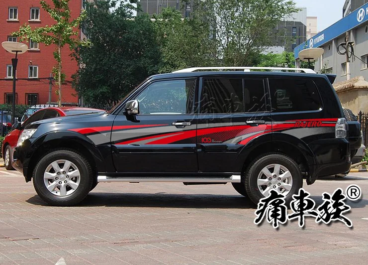 car stickers For Mitsubishi Pajero 2018 color strips pull flowers body door exterior decoration modified | Автомобили и мотоциклы