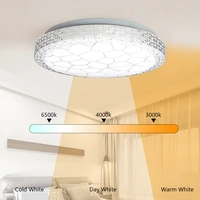crystal led ceiling lamp chandelier living room decor 220v with 48w 3 color adjustable panel lights for bedroom kitchen lighting