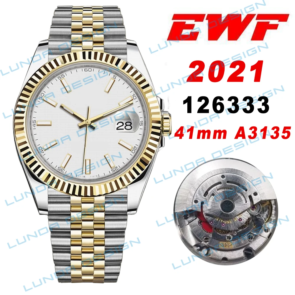 

EW Best Edition Men's Automatic Mechanical Watch 36MM 41mm 126333 904L Steel Gold strap white Dial CAL 3135 Movement