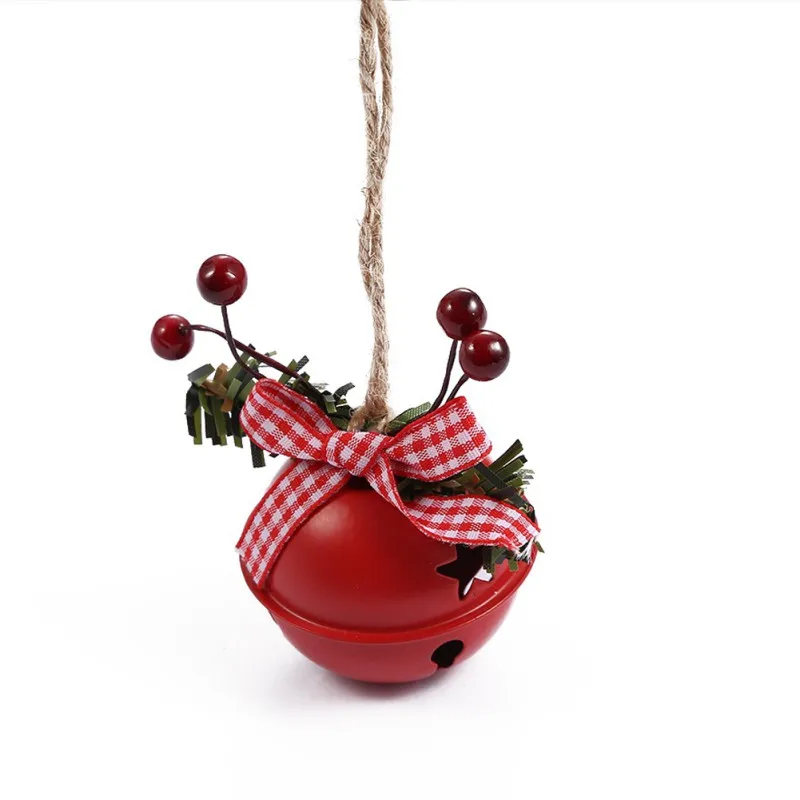 

5.5CM 3 Color Metal Jingle Bells Christmas Tree Ornaments PVC Boxed Set Gift New Year Xmas Pendant Home Party Decorations T