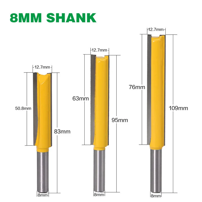 

Tools Router Bit 1PC Attachment Parts Cutting Accessories 8mm Shank Carbide Long