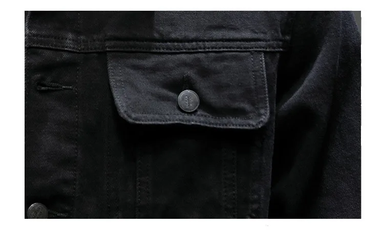 Idopy Мужская черная джинсовая куртка карго осень-зима в винтажном стиле Узкие