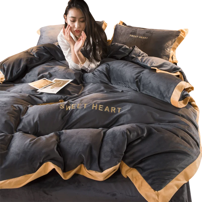 

Winter Fashion Bedding Set Breathable Modern Washable Nordic Bedding Design Colcha De Cama Casal Mariage Decoration EC50CT