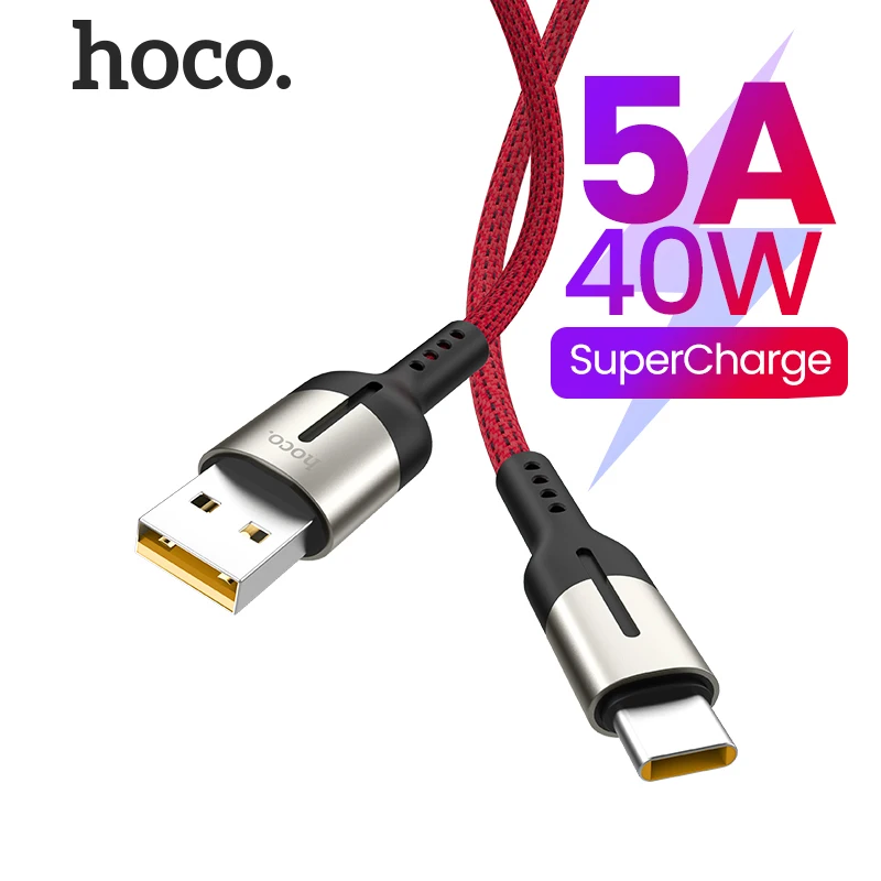 Беспроводное зарядное устройство HOCO 5A 40 Вт USB C кабель супер быстрый зарядный для